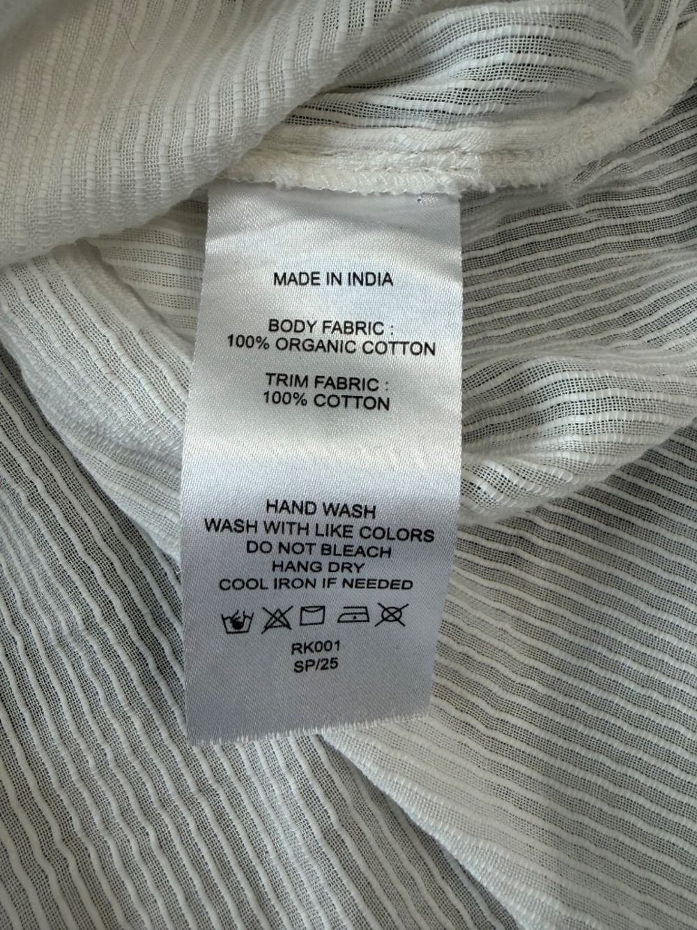 Quince Textured Cotton Peasant Blouse size XL - Picture 6 of 7